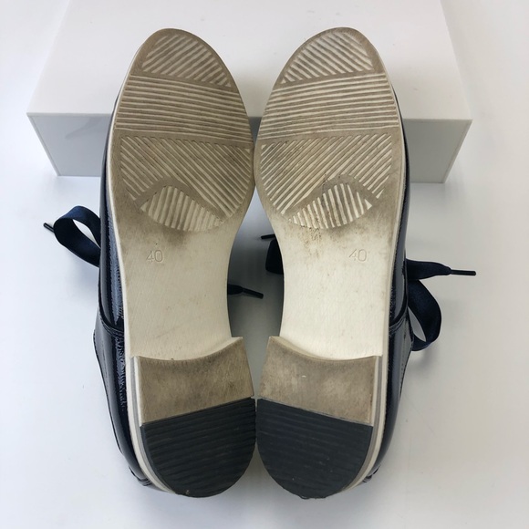 Marco Tozzi navy patent French blue Derby tie up womens shoe Size 40 ribbon lace - Picture 7 of 13